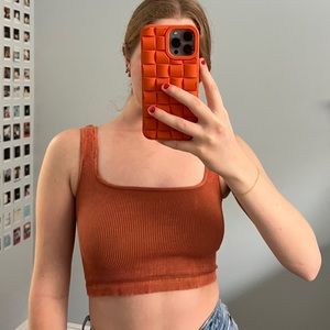 Free people movement Happiness runs square neck crop tank 🧡